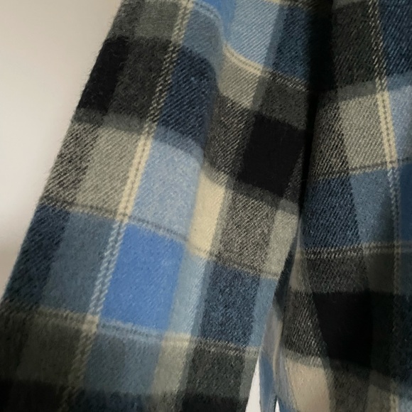 014 Lemon Grass Petite Wool Blend Plaid Oversized Flannel Shirt Shacket - Picture 8 of 14